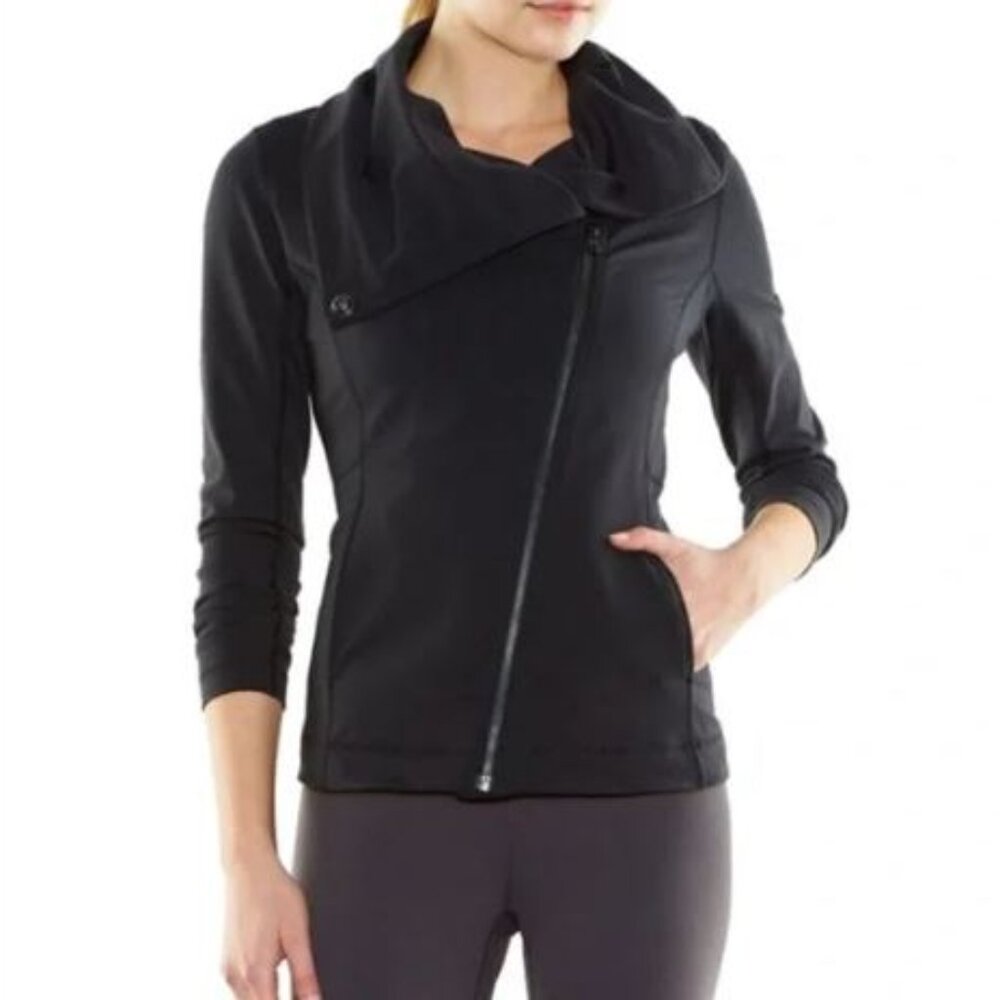 Lucy Lightweight Fitted Hatha Moto Jacket - Size Medium